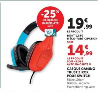 Casque Gaming Trust Zirox pour Switch