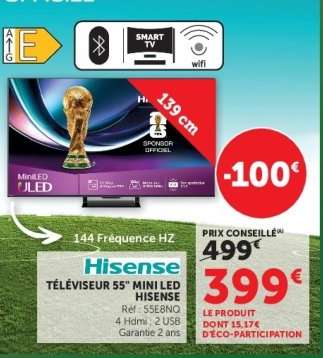 Téléviseur 55'' Mini LED Hisense