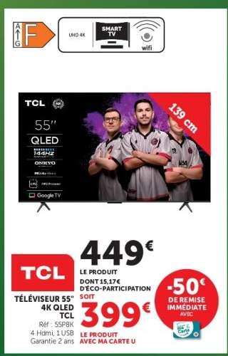 TÉLÉVISEUR 55" 4K QLED TCL