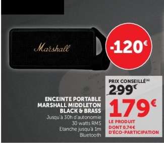 Enceinte Portable Marshall Middleton Black & Brass