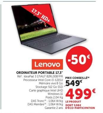 Lenovo Ordinateur portable - 17.3''