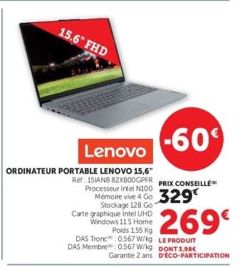 ORDINATEUR PORTABLE LENOVO 15,6"