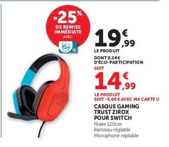 Casque Gaming Trust Zirox pour Switch