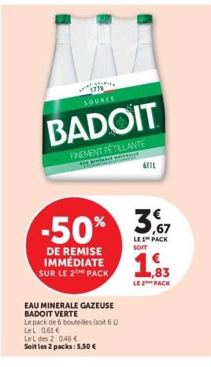 EAU MINERALE GAZEUSE BADOIT VERTE