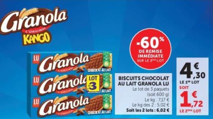 Biscuits Chocolat au Lait Granola LU