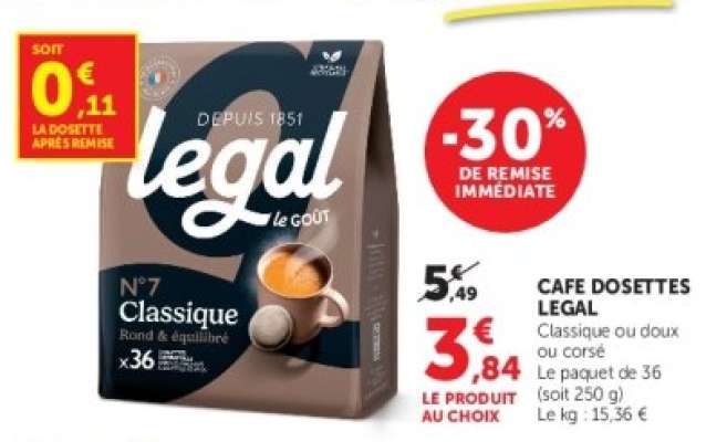 CAFE DOSETTES LEGAL
