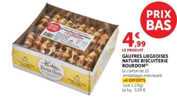 Gaufres Liégeoises nature BISCUITERIE BOURDON