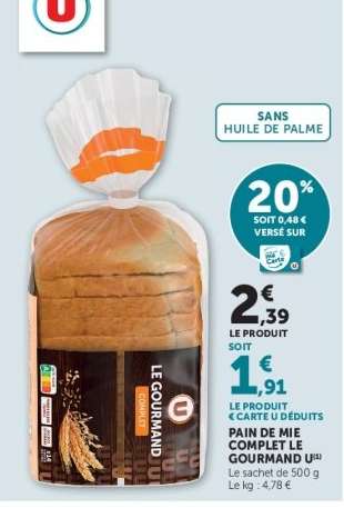 PAIN DE MIE COMPLET LE GOURMAND