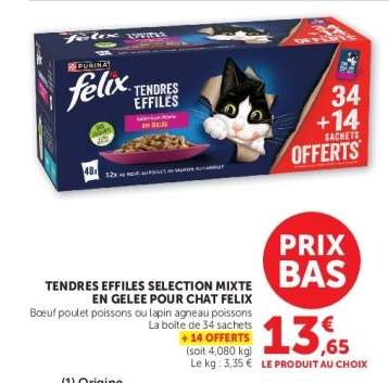 Tendres Effiles Selection Mixte en Gelee pour Chat Felix