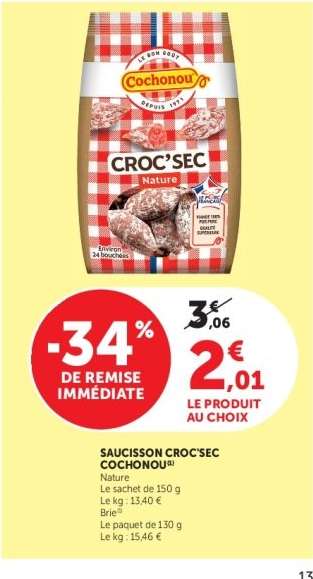 Saucisson Croc Sec Cochonou