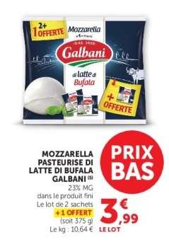 MOZZARELLA PASTEURISÉE DI LATTE DI BUFALA GALBANI