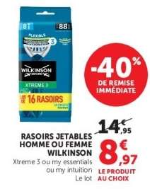 RASOIRS JETABLES HOMME OU FEMME WILKINSON