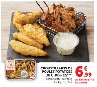Croustillants de poulet potatoes ou churros