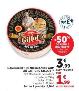 Camembert de Normandie AOP au lait cru Gillot