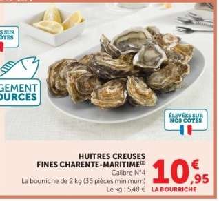 HUITRES CREUSES FINES CHARENTE-MARITIME