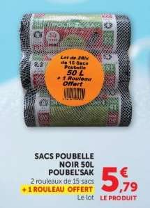 SACS POUBELLE NOIR 50L Poubel'sak