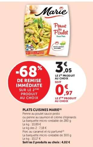 Marie Penne au Poulet Sauce Pesto
