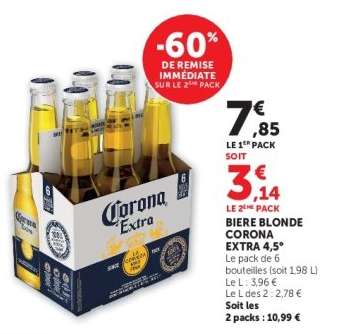 BIERE BLONDE CORONA EXTRA 4.5°