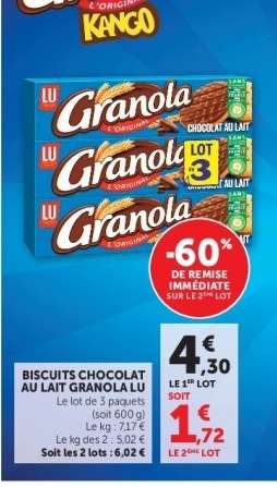 Biscuits Chocolat au Lait Granola LU