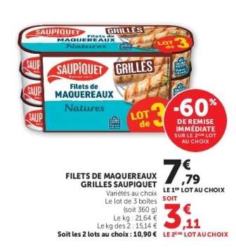 Filets de maquereaux grillés SAUPIQUET