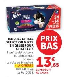 Tendres Effiles Selection Mixte en Gelee pour Chat Felix