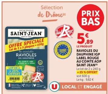 Ravioles du Dauphiné IGP Label Rouge au Comté AOP Saint Jean