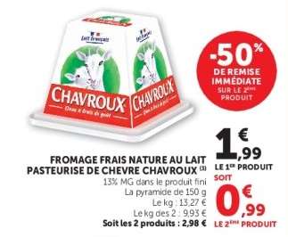 FROMAGE FRAIS NATURE AU LAIT PASTEURISÉ DE CHÈVRE CHAVROUX