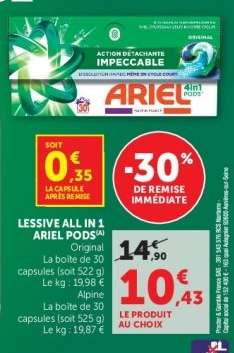 LESSIVE ALL IN 1 ARIEL PODS