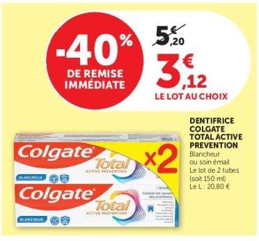Dentifrice Colgate Total Active Prevention
