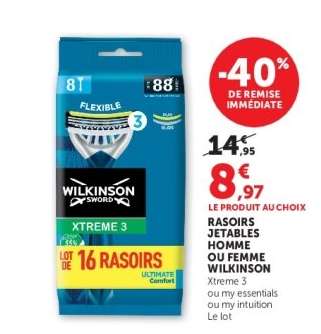 RASOIRS JETABLES HOMME OU FEMME WILKINSON
