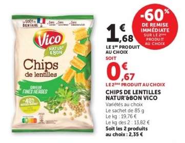 Chips De Lentilles Natur' & Bon Vico