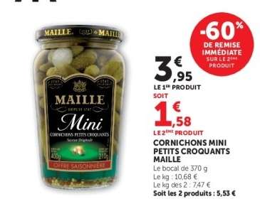 Cornichons Mini Petits Croquants Maille