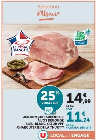 Jambon Cuit Supérieur à l'Os Dégougé