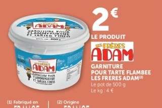 Garniture pour tarte flambée Les Frères Adam