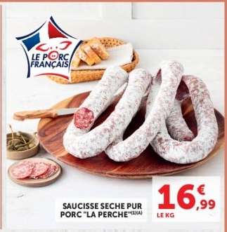 SAUCISSE SECHE PUR PORC "LA PERCHE"