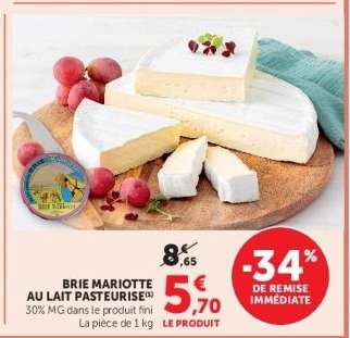 BRIE MARIOTTE AU LAIT PASTEURISÉ