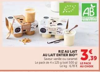 RIZ AU LAIT AU LAIT ENTIER BIO