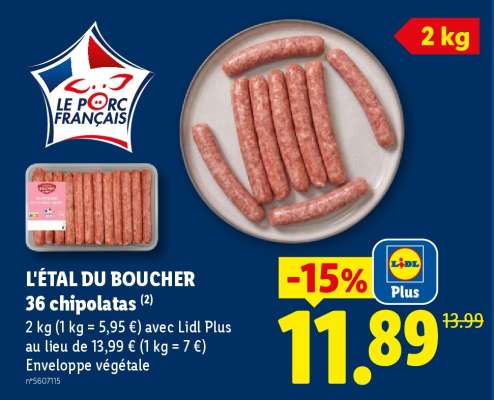 L'ÉTAL DU BOUCHER 36 chipolatas