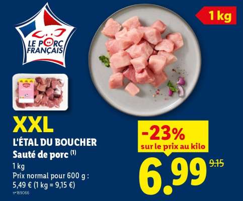 L'ÉTAL DU BOUCHER Sauté de porc