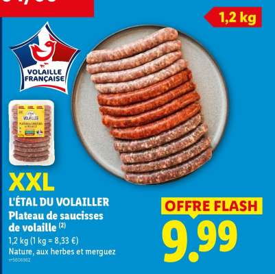 L'ÉTAL DU VOLAILLER Plateau de saucisses de volaille