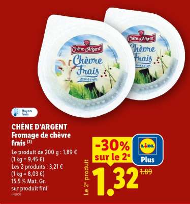 CHÈNE D'ARGENT Fromage de chèvre frais