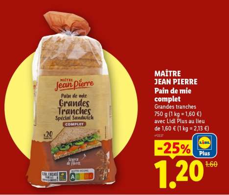 MAÎTRE JEAN PIERRE Pain de mie complet