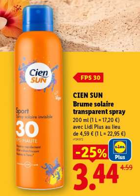 CIEN SUN Brume solaire transparent spray