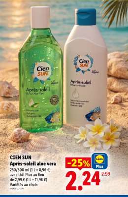 CIEN SUN Après-soleil aloe vera
