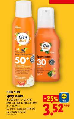 CIEN SUN Spray solaire