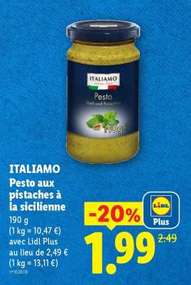 ITALIAMO Pesto aux pistaches à la sicilienne