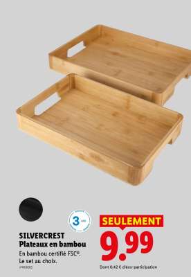 SILVERCREST Plateaux en bambou