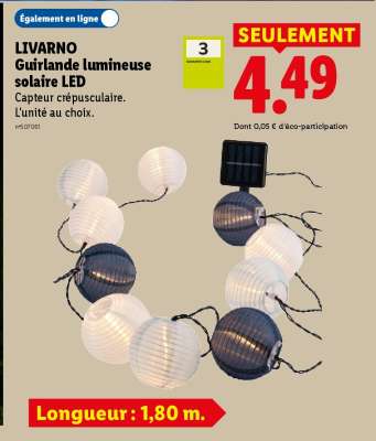 LIVARNO Guirlande lumineuse solaire LED