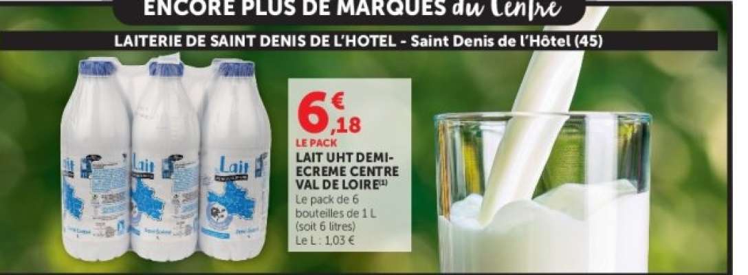 LAIT UHT DEMI-ECREME CENTRE VAL DE LOIRE
