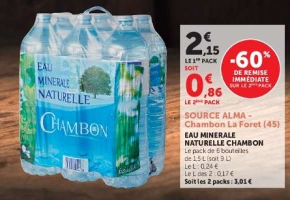 Eau minérale naturelle CHAMBON